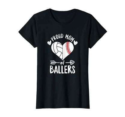 Proud Mom Ballers Mom Ballers T-Shirt - Minimalist Print Men Women - T-Shirt, Sweatshirt, Hoodie