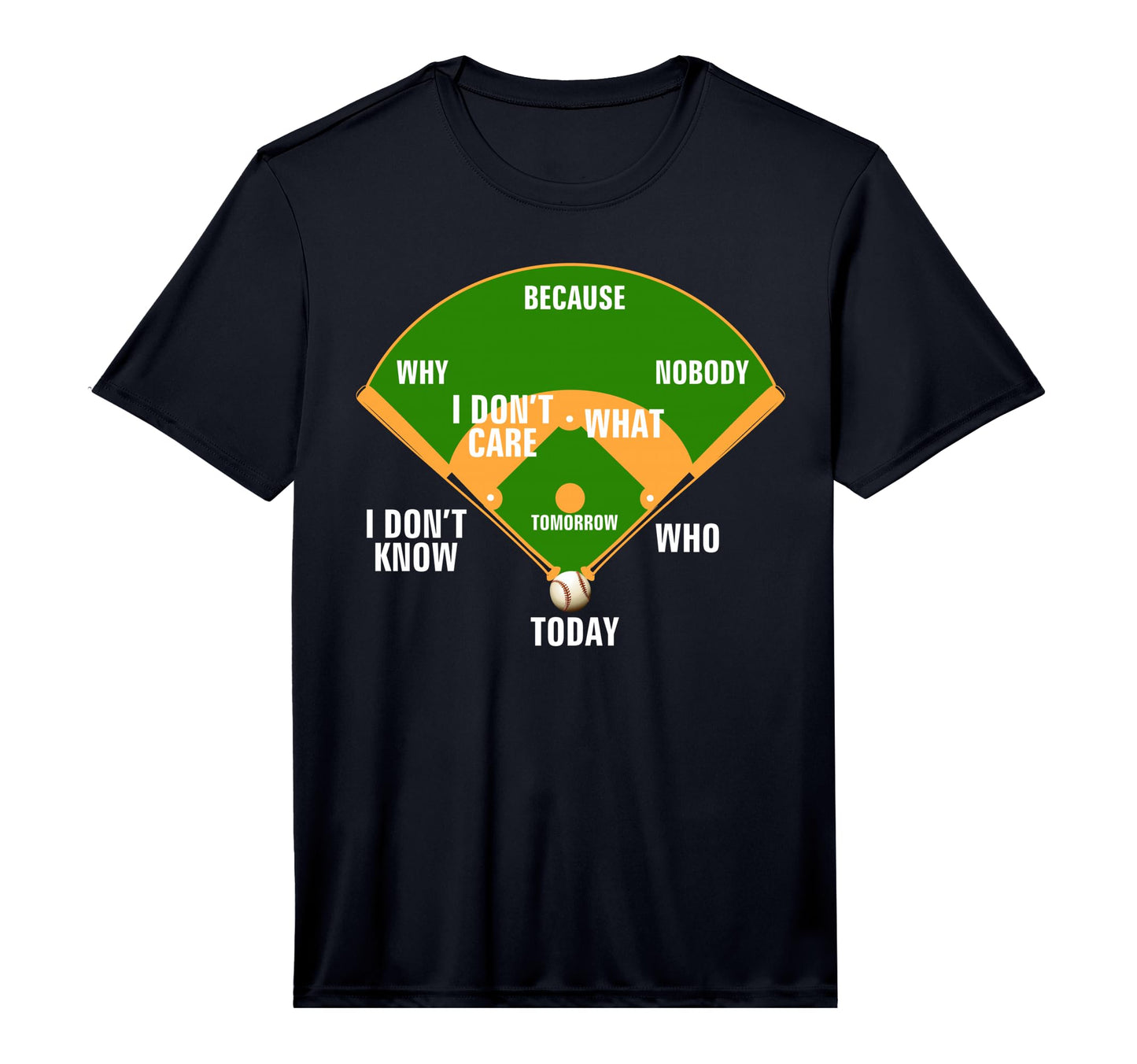 Whos First Baseball Diamond Fielding T-Shirt - Custom Art Print Unisex - T-Shirt, Sweatshirt, Hoodie