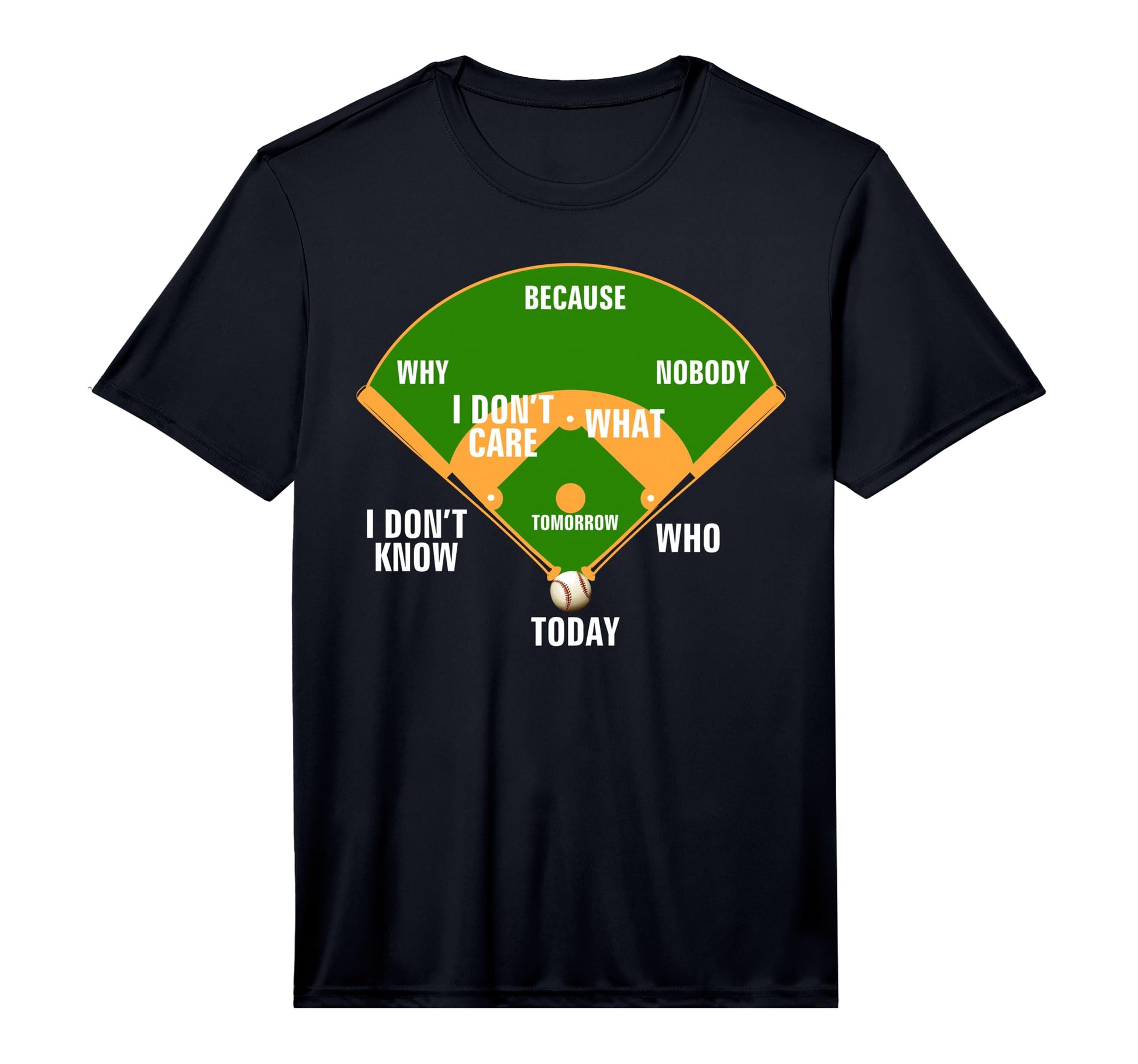 Whos First Baseball Diamond Fielding T-Shirt - Custom Art Print Unisex - T-Shirt, Sweatshirt, Hoodie