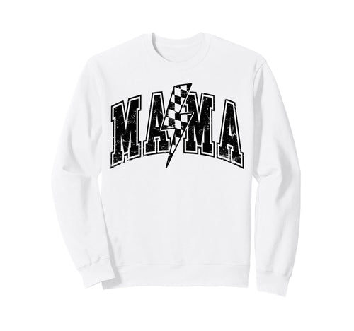 Mama Lightning Bolt Checkered Sweatshirt - Streetwear Style for Adults - T-Shirt, Sweatshirt, Hoodie