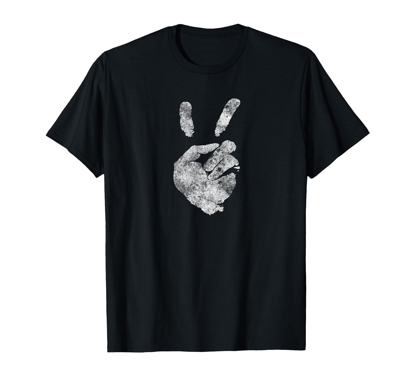 Peace Sign Two Fingers Distressed T-Shirt - Minimalist Print Unisex - T-Shirt, Sweatshirt, Hoodie