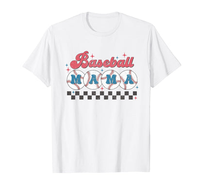 Baseball Mama Checkered Mama Sports T-Shirt - Aesthetic Graphic Men Women - T-Shirt, Sweatshirt, Hoodie