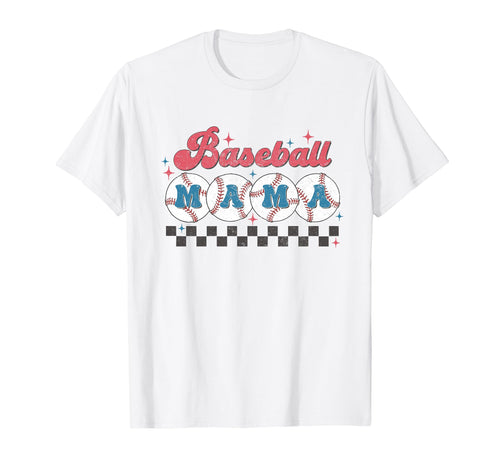 Baseball Mama Checkered Mama Sports T-Shirt - Aesthetic Graphic Men Women - T-Shirt, Sweatshirt, Hoodie
