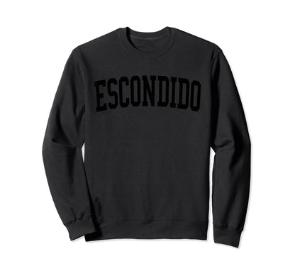 Escondido Ca Distressed Black Sweatshirt - Minimalist Print Men Women - T-Shirt, Sweatshirt, Hoodie