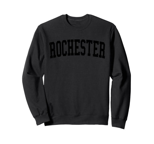 Rochester Ny Distressed Black Varsity Sweatshirt - Graphic Print for Adults - T-Shirt, Sweatshirt, Hoodie