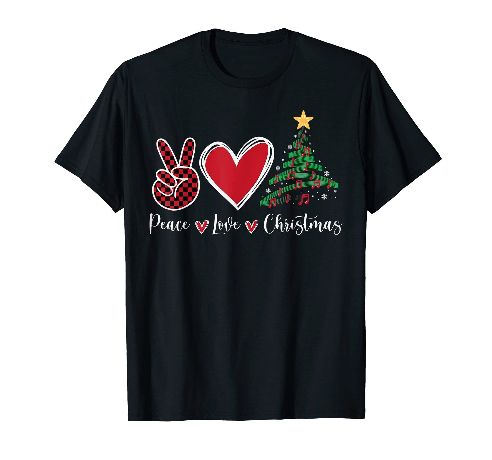 Peace Love Funny Music Notes T-Shirt - Graphic Print for Adults - T-Shirt, Sweatshirt, Hoodie