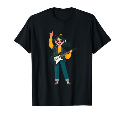 Female Musician Rock Music Guitar Player T-Shirt - Unique Graphic Men Women - T-Shirt, Sweatshirt, Hoodie