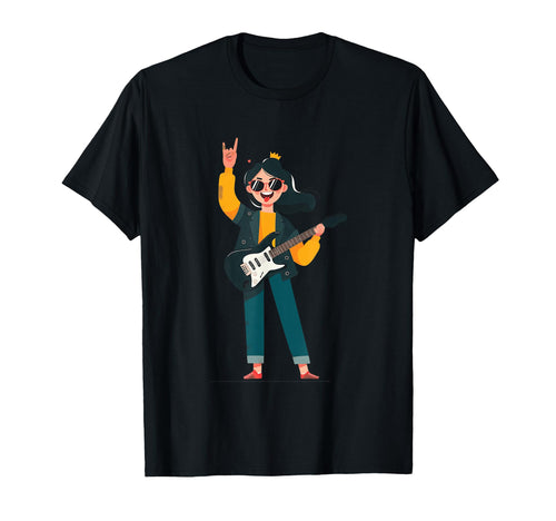 Female Musician Rock Music Guitar Player T-Shirt - Unique Graphic Men Women - T-Shirt, Sweatshirt, Hoodie