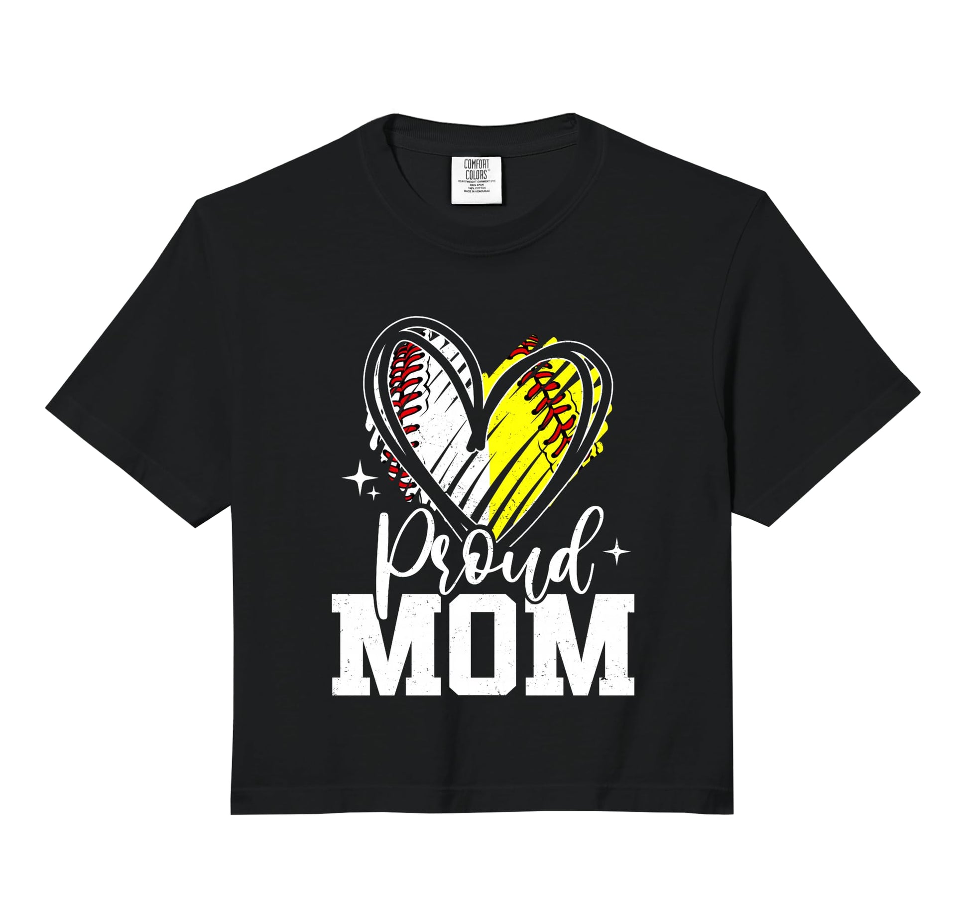 Proud Mom Baseball Softball Heart Mom Hoodie - Trendy Graphic for Adults - T-Shirt, Sweatshirt, Hoodie