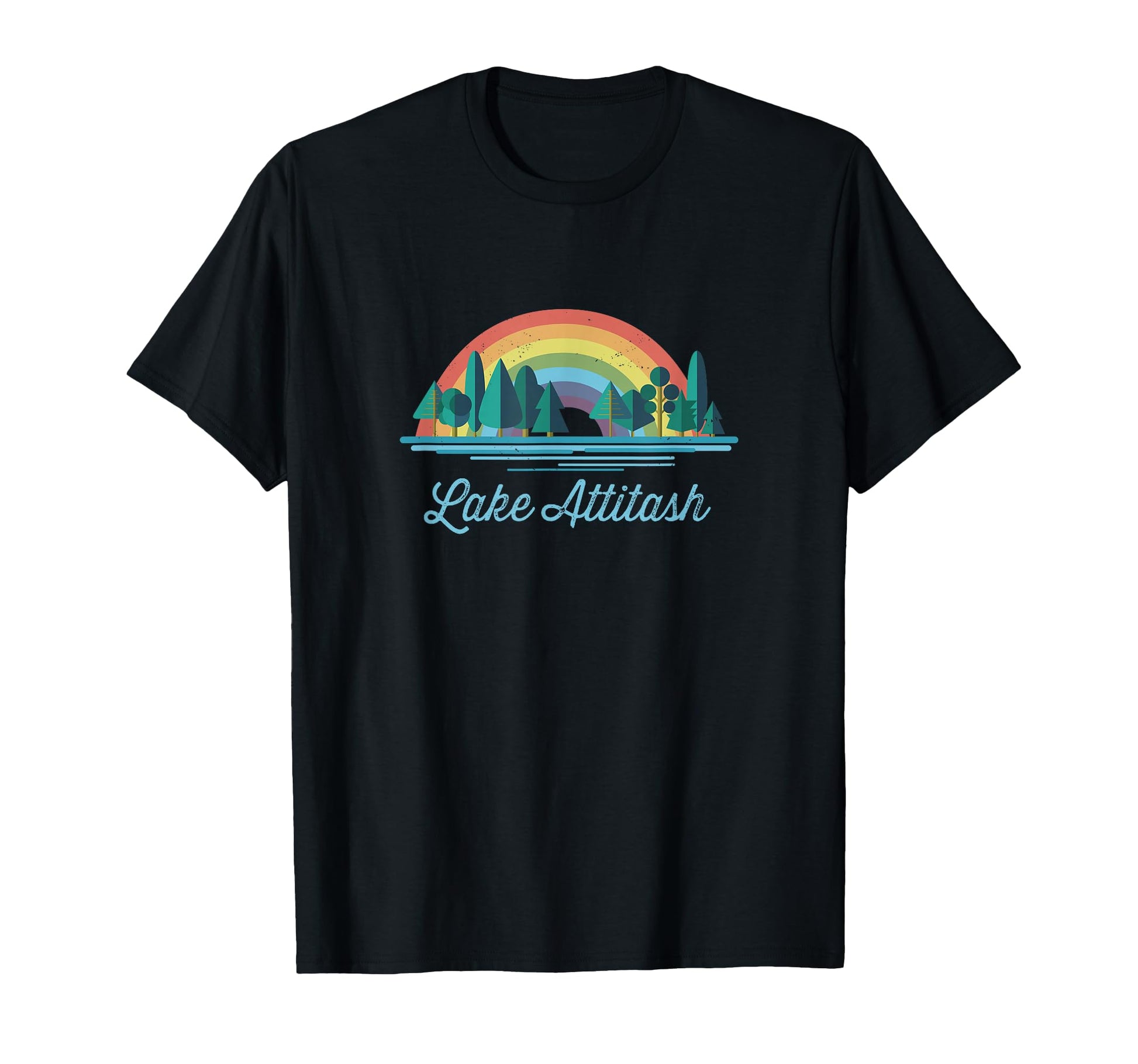 Lake Attitash Rainbow Lake Souvenir T-Shirt - Minimalist Print Men Women - T-Shirt, Sweatshirt, Hoodie