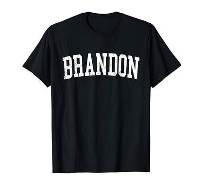 Brandon Ms Distressed White Varsity T-Shirt - Custom Art Print Men Women - T-Shirt, Sweatshirt, Hoodie