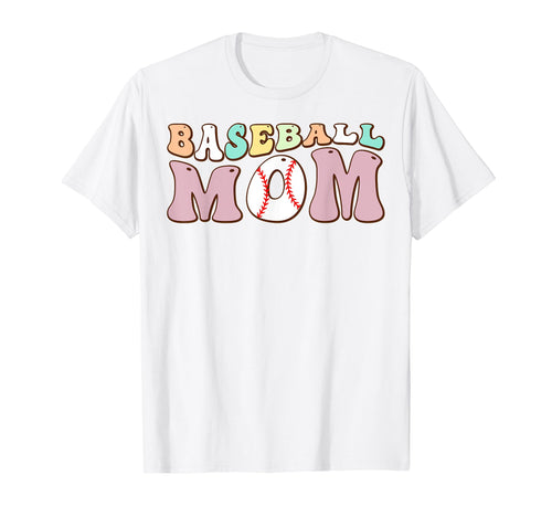 Baseball Mom Groovy Game Day Funny T-Shirt - Unique Graphic for Adults - T-Shirt, Sweatshirt, Hoodie