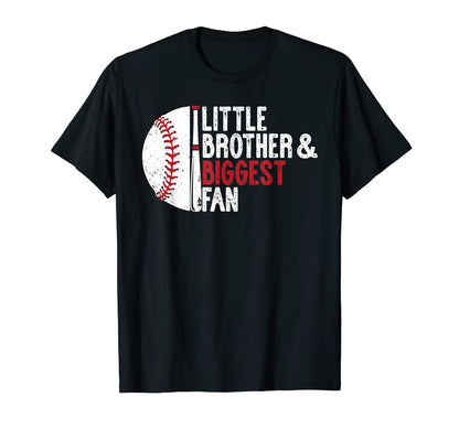 Little Brother Biggest Fan Baseball T-Shirt - Streetwear Style Men Women - T-Shirt, Sweatshirt, Hoodie