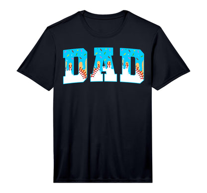 Baseball Dad Ice Cream Drip Happy T-Shirt - Fun Novelty Design Men Women - T-Shirt, Sweatshirt, Hoodie
