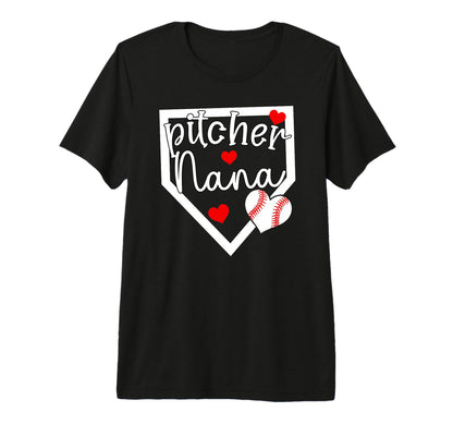 Baseball Pitcher Nana Grandma Nana T-Shirt - Minimalist Print for Adults - T-Shirt, Sweatshirt, Hoodie