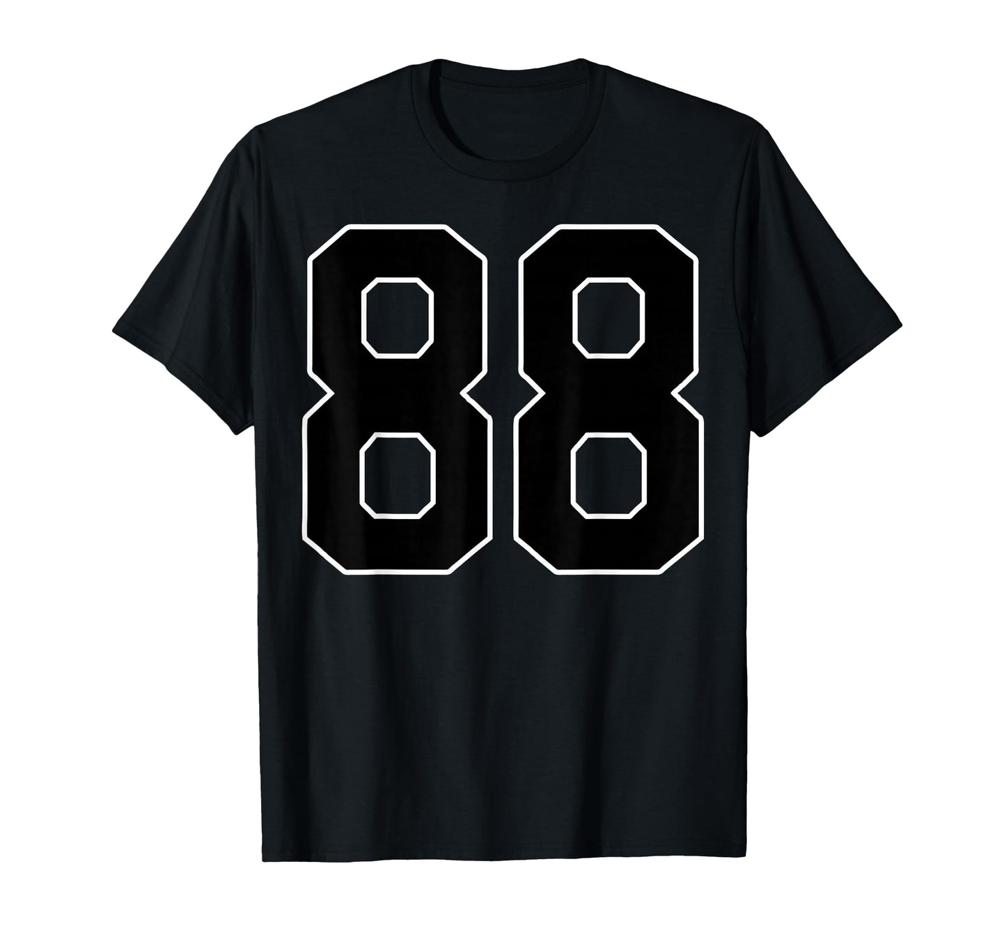 Black Sports Team Number 88 Fan T-Shirt - Novelty Apparel for Adults - T-Shirt, Sweatshirt, Hoodie