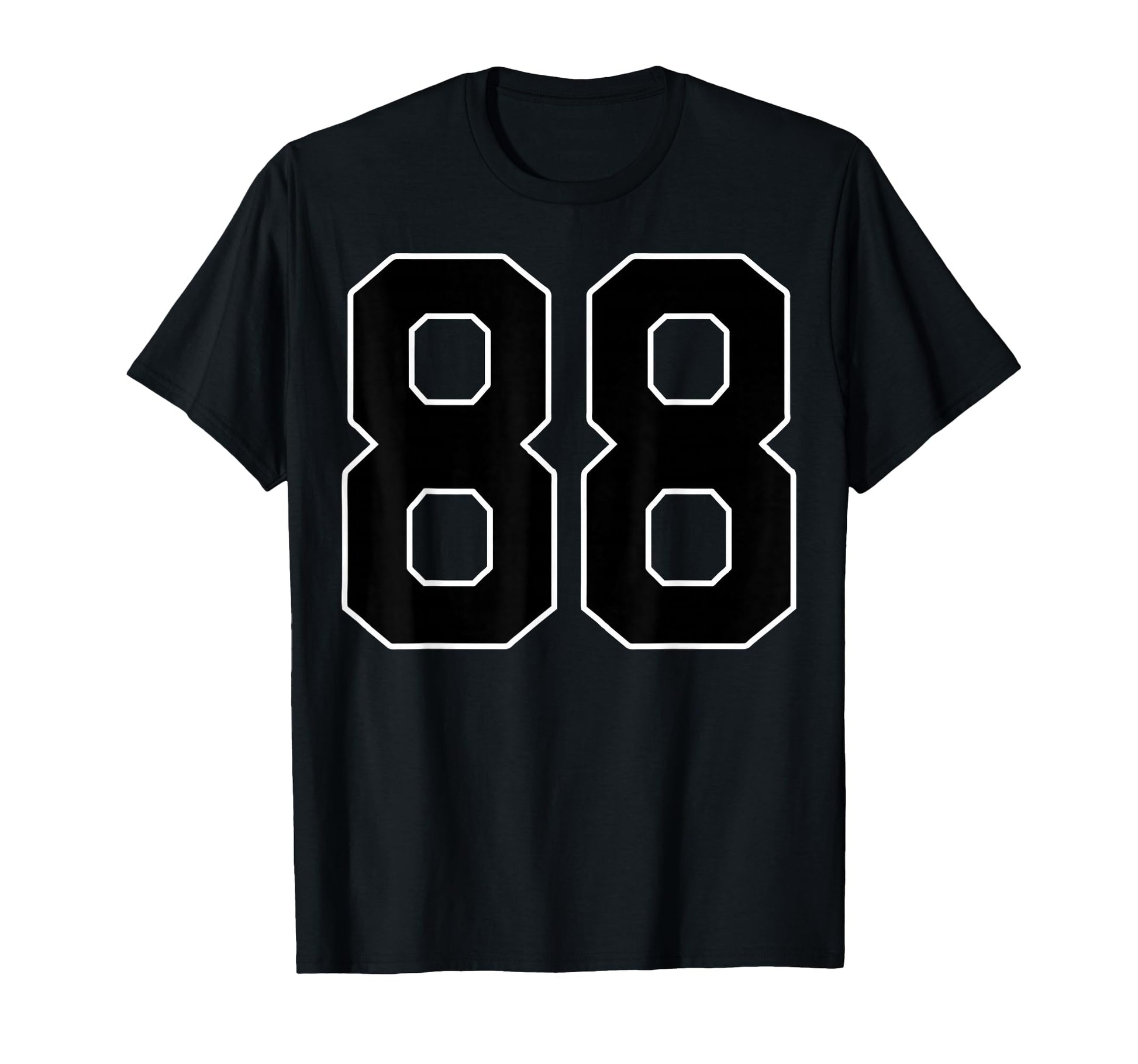 Black Sports Team Number 88 Fan T-Shirt - Novelty Apparel for Adults - T-Shirt, Sweatshirt, Hoodie