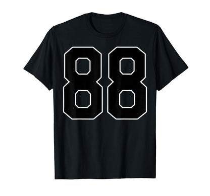 Black Sports Team Number 88 Fan T-Shirt - Novelty Apparel for Adults - T-Shirt, Sweatshirt, Hoodie