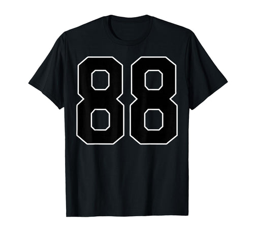 Black Sports Team Number 88 Fan T-Shirt - Novelty Apparel for Adults - T-Shirt, Sweatshirt, Hoodie