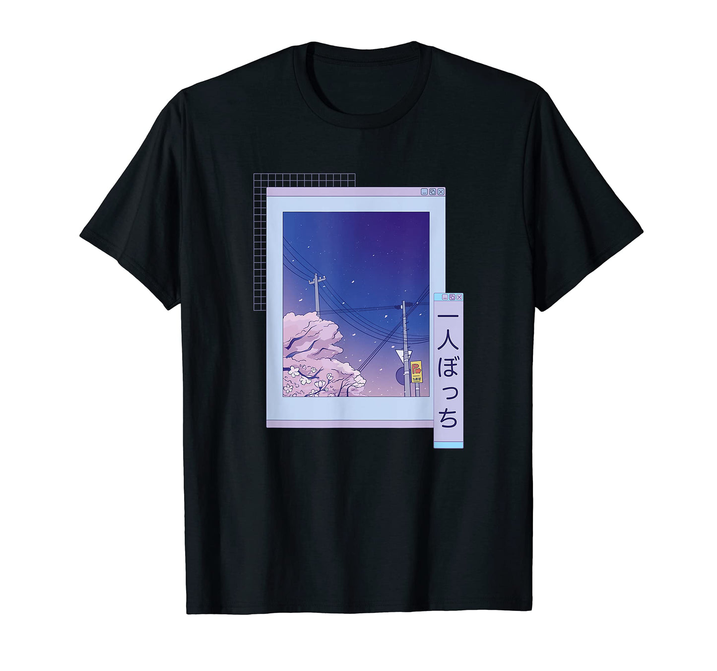 Alone Japanese Vaporwave Aesthetic T-Shirt - Aesthetic Graphic for Adults - T-Shirt, Sweatshirt, Hoodie