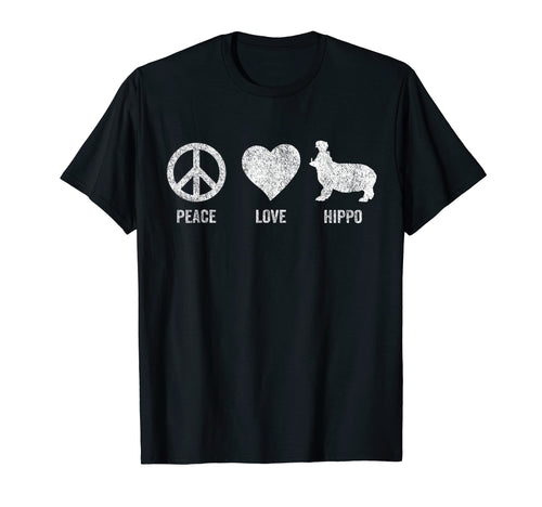 Peace Love Hippo Lover Hippo Funny Hippo T-Shirt - Unique Graphic Unisex - T-Shirt, Sweatshirt, Hoodie
