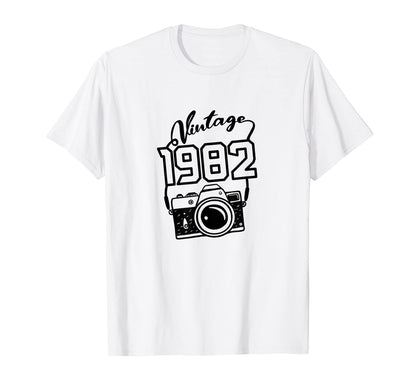 1982 Camera 40Th Birthday T-Shirt - Aesthetic Graphic Men Women - T-Shirt, Sweatshirt, Hoodie