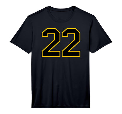 Number 22 Sports Team Yellow Black T-Shirt - Unique Graphic Men Women - T-Shirt, Sweatshirt, Hoodie