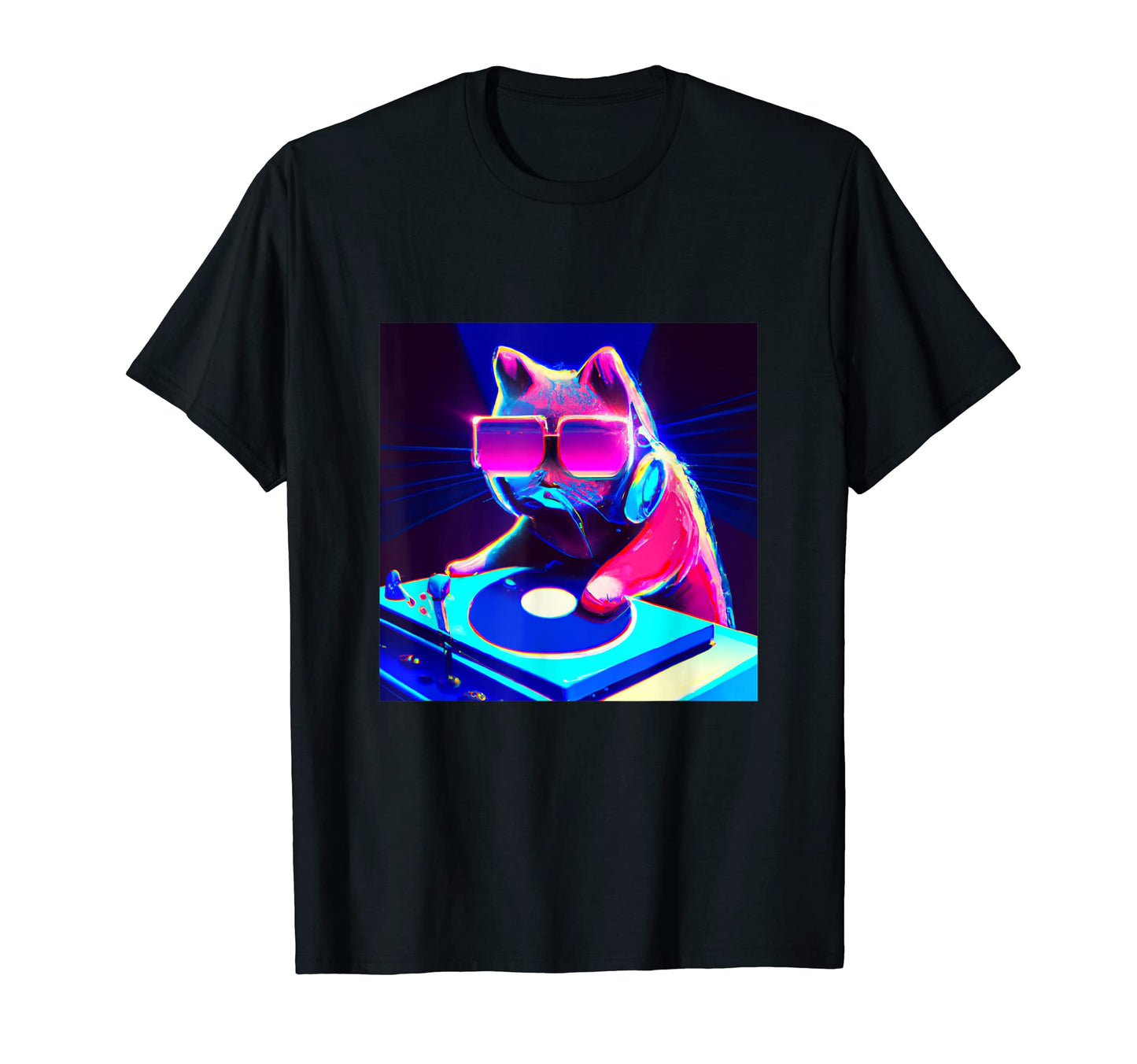Cat Dj Vaporwave Aesthetic Animal T-Shirt - Trendy Graphic for Adults - T-Shirt, Sweatshirt, Hoodie