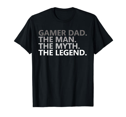 Gamer Dad Myth Legend Funny Fathers T-Shirt - Custom Art Print for Adults - T-Shirt, Sweatshirt, Hoodie