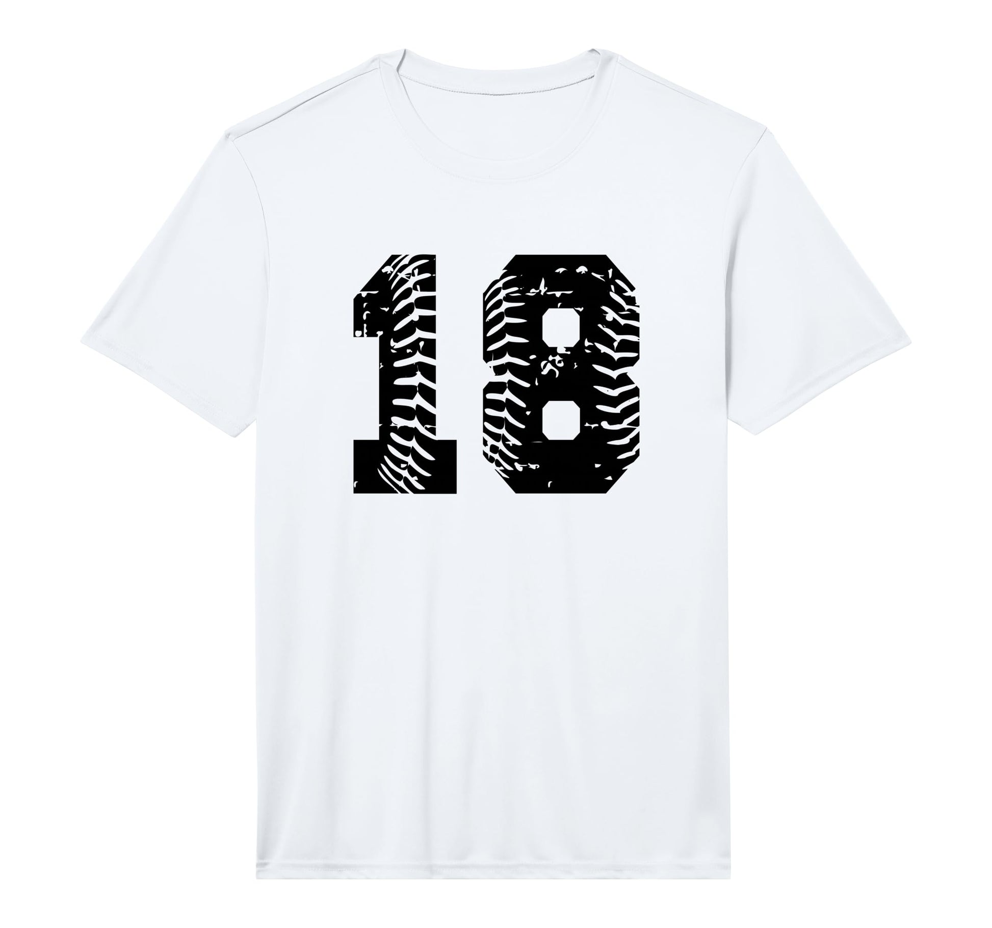 Baseball Softball Number 18 Performance T-Shirt - Minimalist Print Unisex - T-Shirt, Sweatshirt, Hoodie
