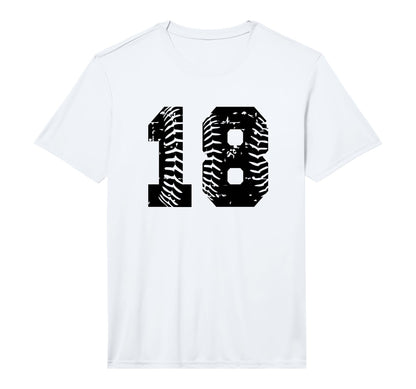 Baseball Softball Number 18 Performance T-Shirt - Minimalist Print Unisex - T-Shirt, Sweatshirt, Hoodie