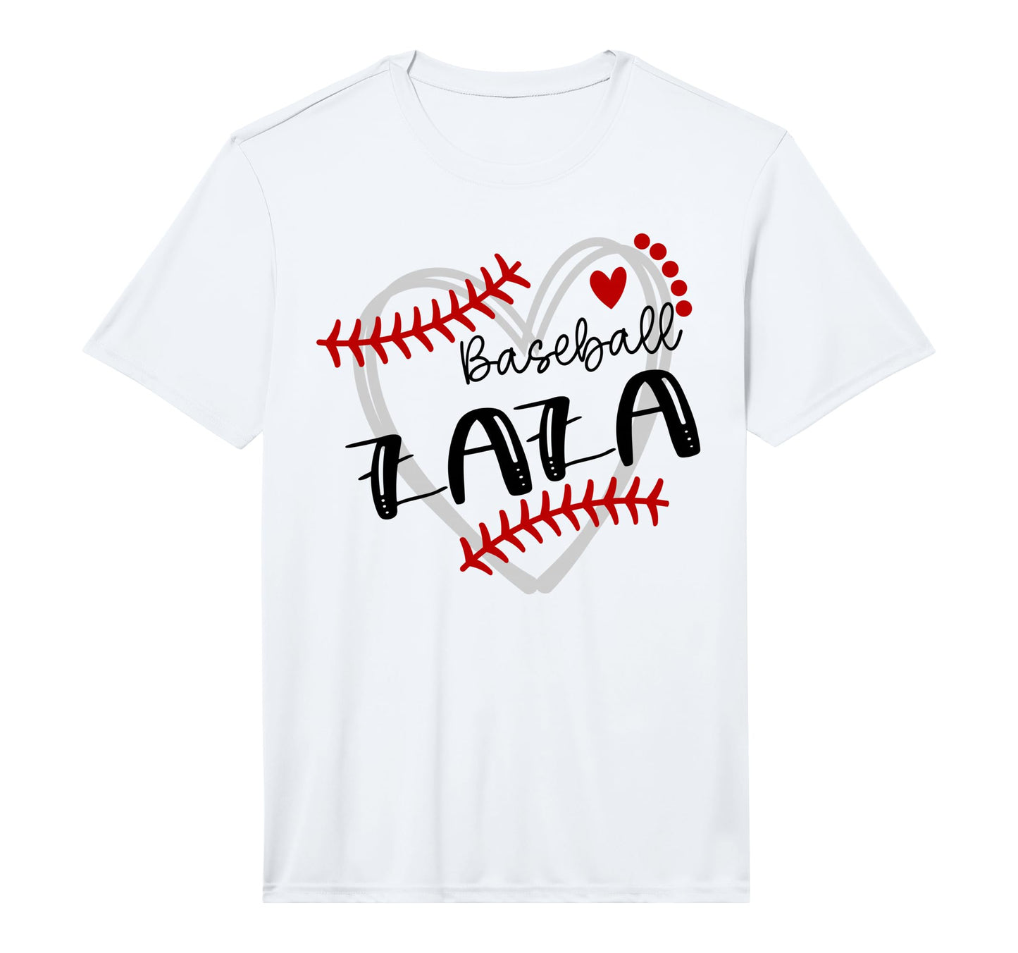 Personalized Baseball Heart Zaza T-Shirt - Custom Art Print for Adults - T-Shirt, Sweatshirt, Hoodie