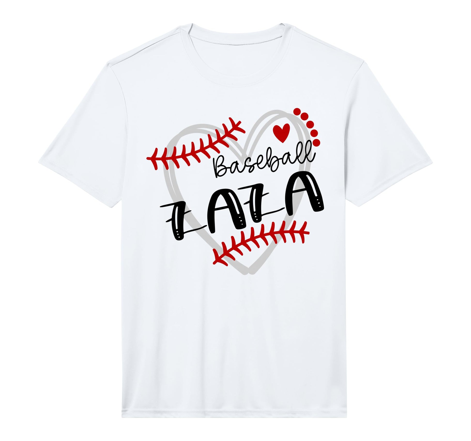 Personalized Baseball Heart Zaza T-Shirt - Custom Art Print for Adults - T-Shirt, Sweatshirt, Hoodie