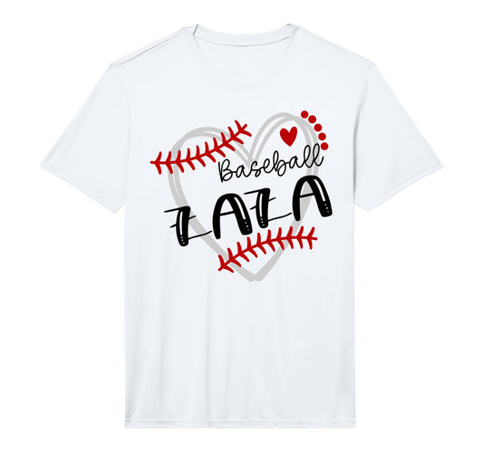 Personalized Baseball Heart Zaza T-Shirt - Custom Art Print for Adults - T-Shirt, Sweatshirt, Hoodie