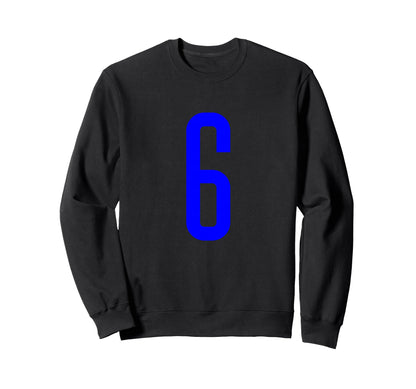 Blue Sport Team Number 6 Sweatshirt - Minimalist Print Unisex - T-Shirt, Sweatshirt, Hoodie