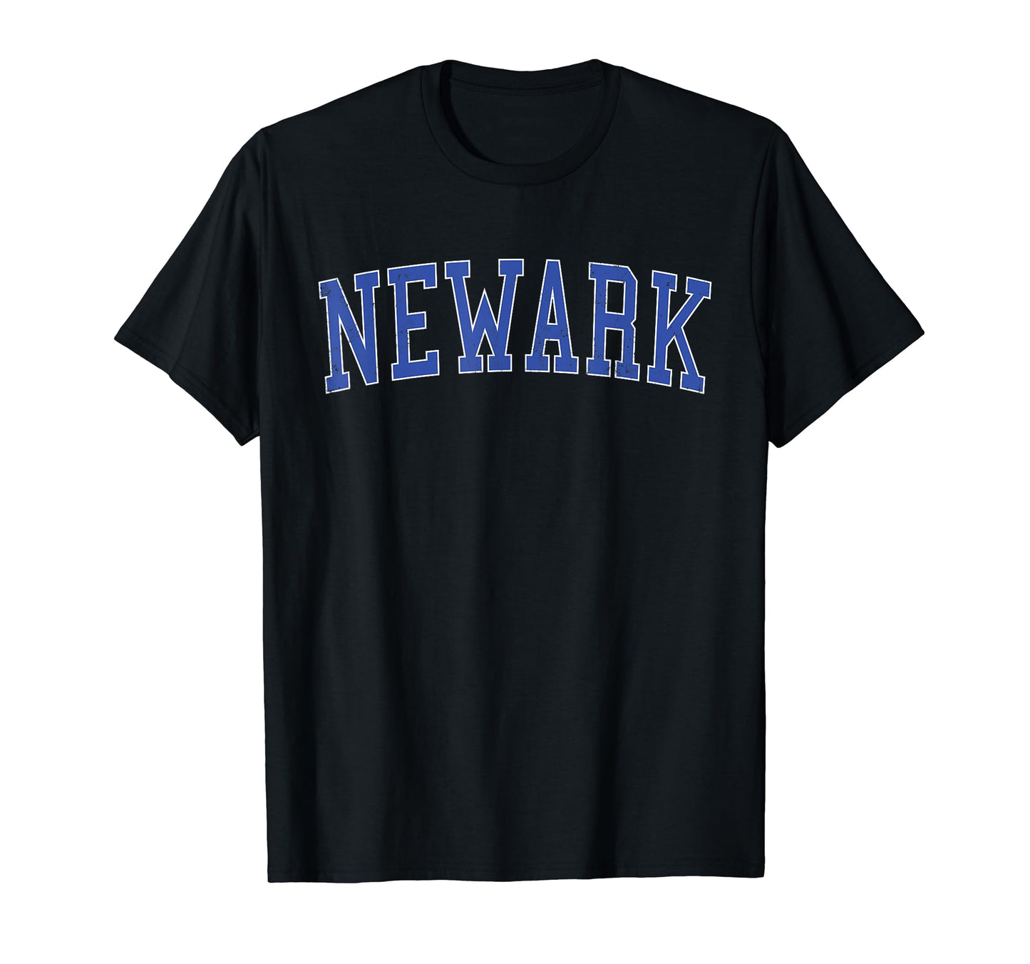 Newark De Distressed Blue Varsity T-Shirt - Fun Novelty Design Men Women - T-Shirt, Sweatshirt, Hoodie