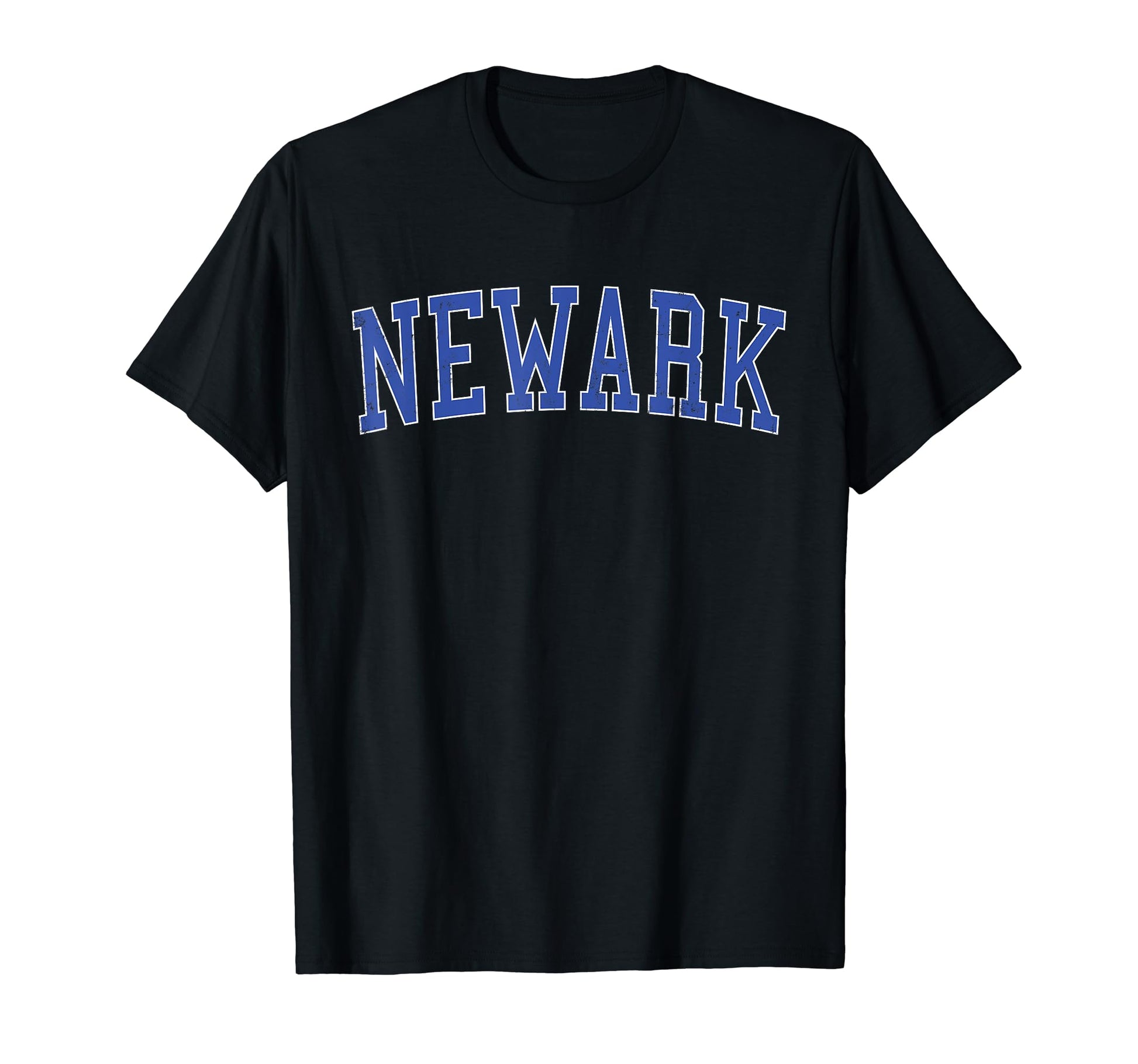 Newark De Distressed Blue Varsity T-Shirt - Fun Novelty Design Men Women - T-Shirt, Sweatshirt, Hoodie