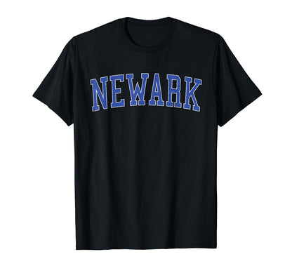 Newark De Distressed Blue Varsity T-Shirt - Fun Novelty Design Men Women - T-Shirt, Sweatshirt, Hoodie