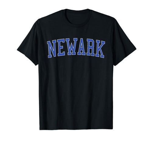 Newark De Distressed Blue Varsity T-Shirt - Fun Novelty Design Men Women - T-Shirt, Sweatshirt, Hoodie