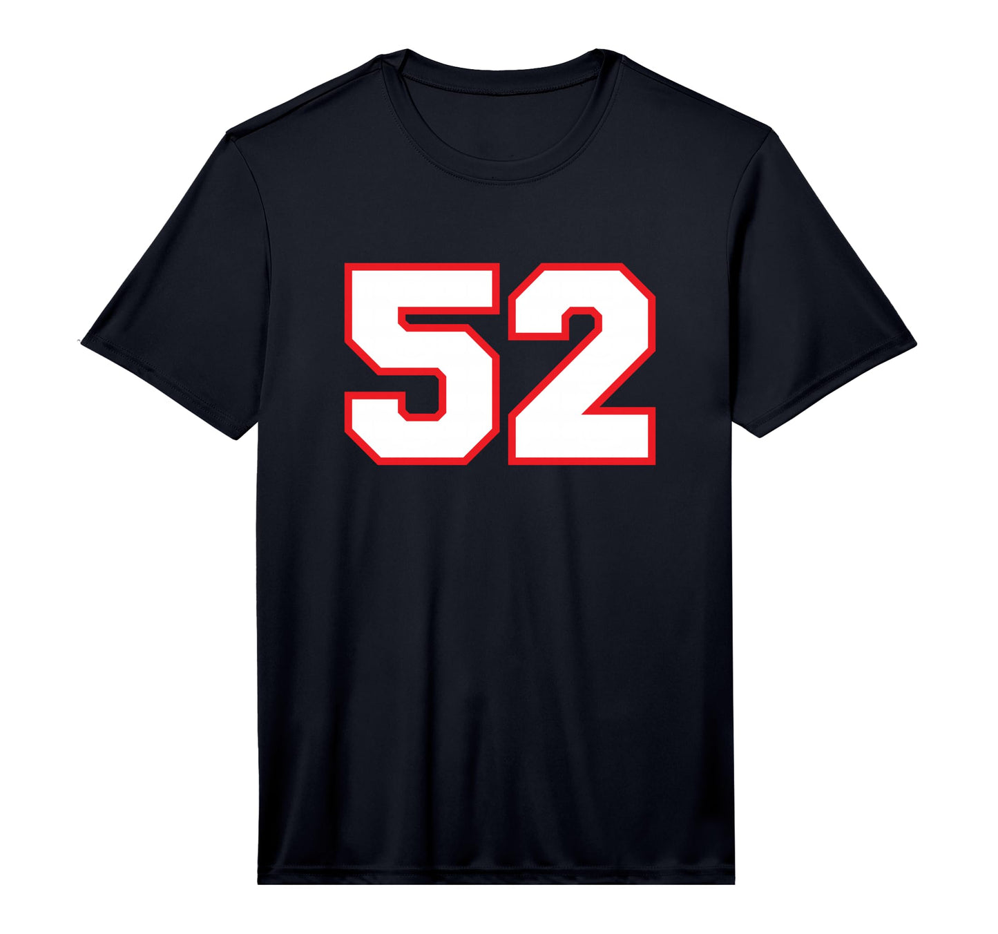 White Red Sports Team Number 52 Performance T-Shirt - Trendy Graphic Unisex - T-Shirt, Sweatshirt, Hoodie