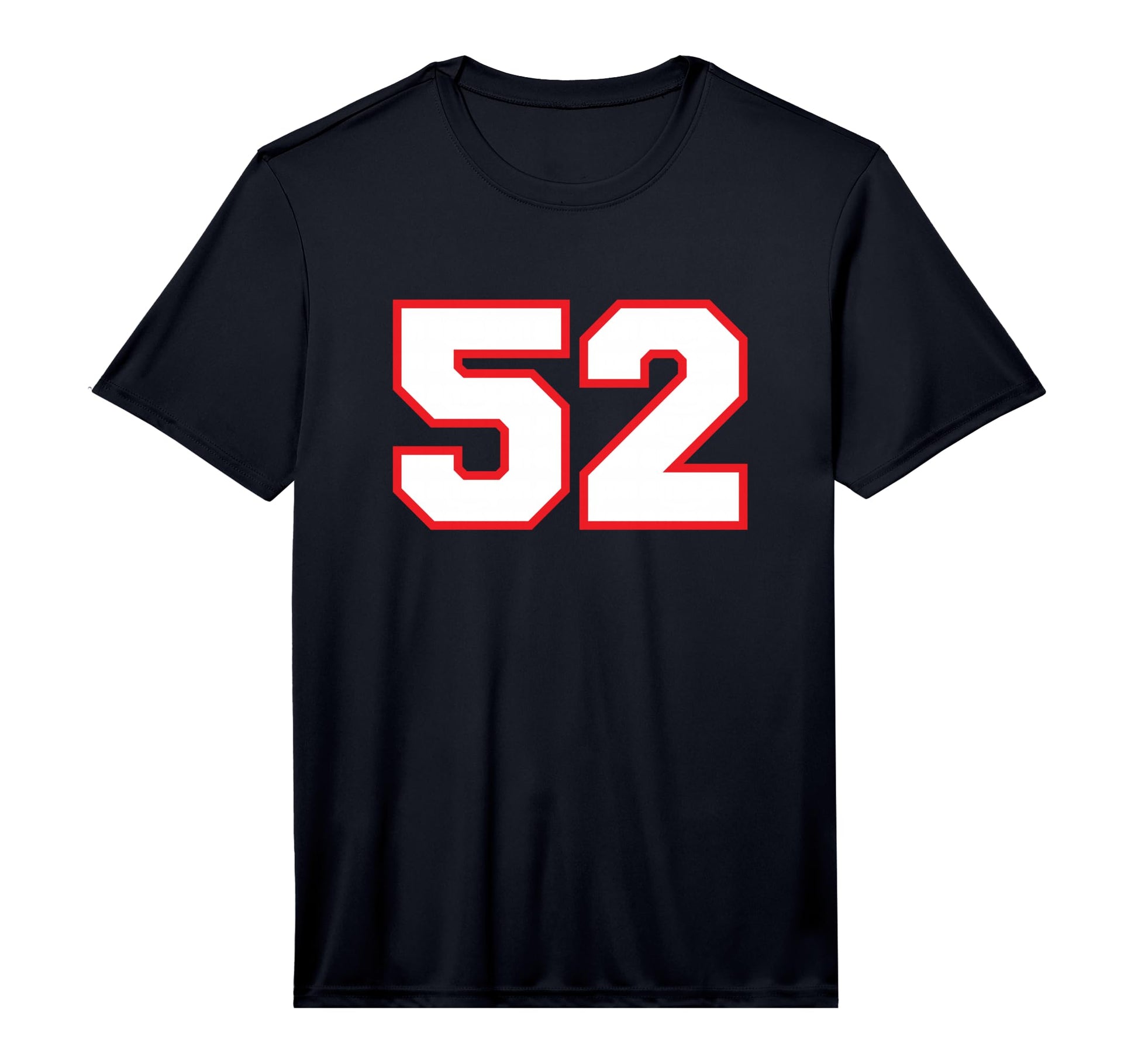 White Red Sports Team Number 52 Performance T-Shirt - Trendy Graphic Unisex - T-Shirt, Sweatshirt, Hoodie