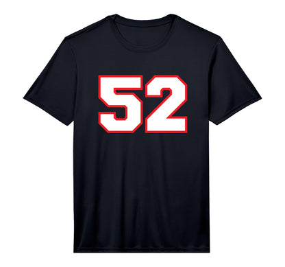 White Red Sports Team Number 52 Performance T-Shirt - Trendy Graphic Unisex - T-Shirt, Sweatshirt, Hoodie