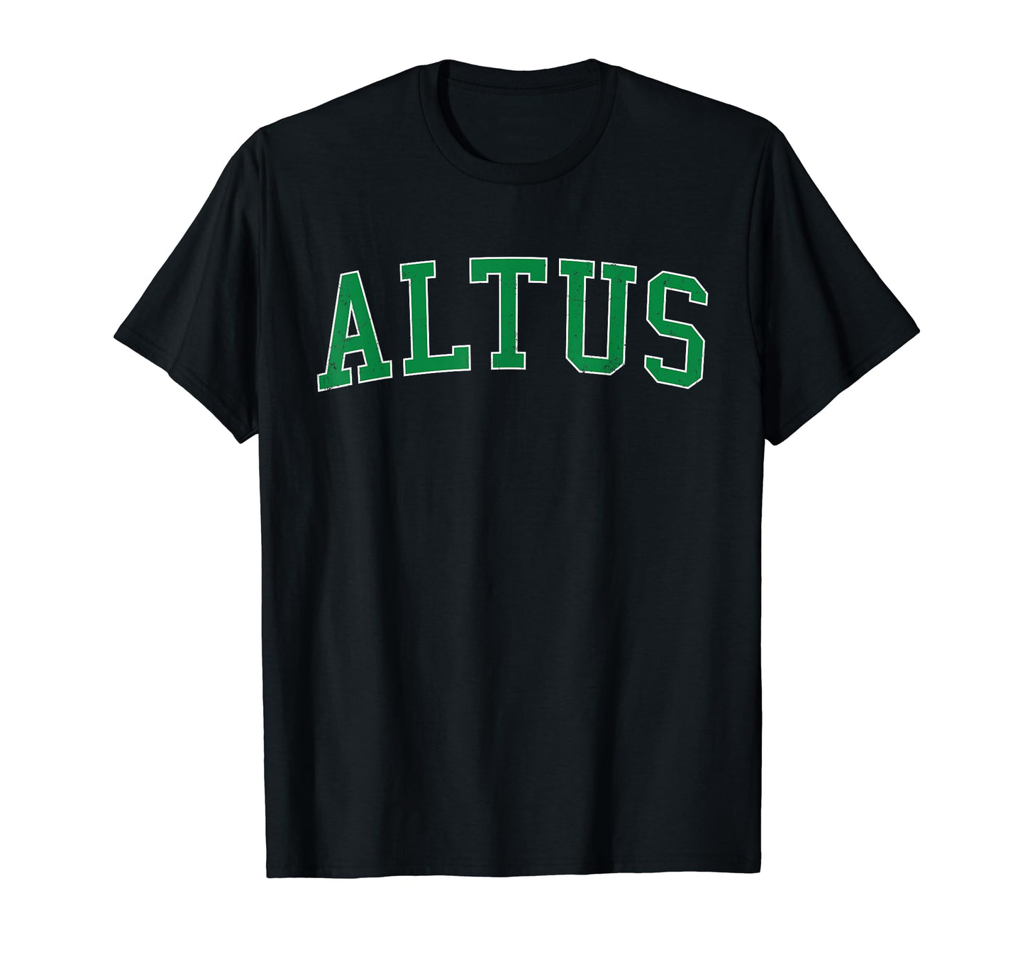 Altus Ok Distressed Green Varsity T-Shirt - Streetwear Style Unisex - T-Shirt, Sweatshirt, Hoodie