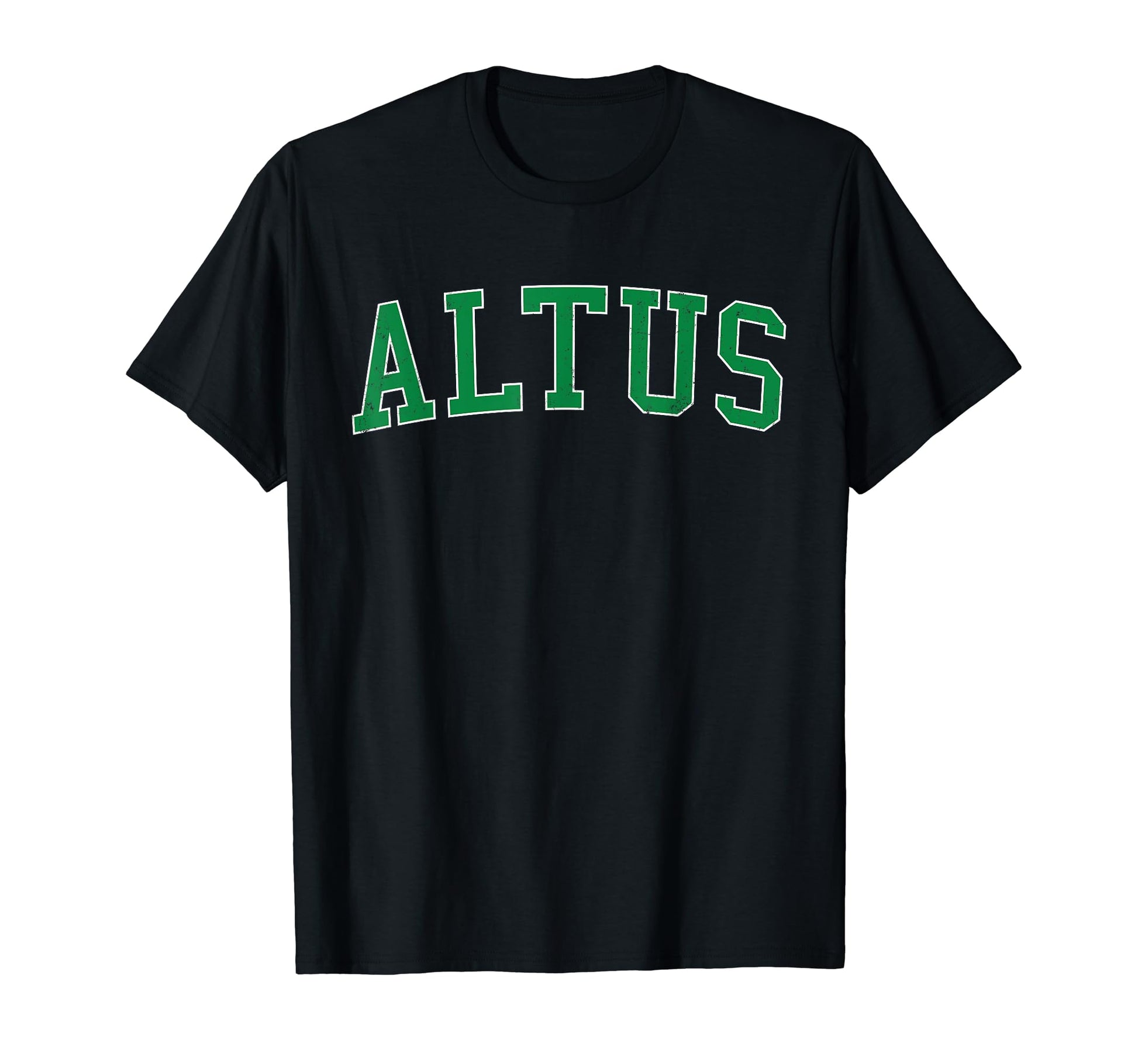 Altus Ok Distressed Green Varsity T-Shirt - Streetwear Style Unisex - T-Shirt, Sweatshirt, Hoodie