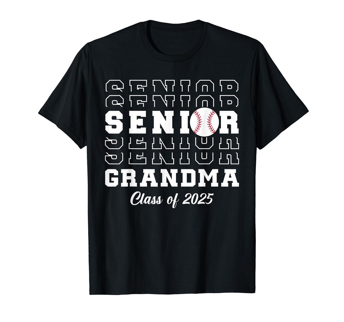 Class 2025 Baseball Grandma Senior T-Shirt - Custom Art Print for Adults - T-Shirt, Sweatshirt, Hoodie