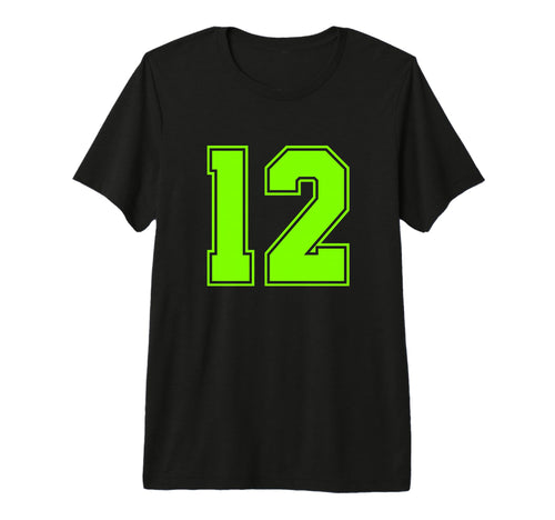 Green Sport Team Number 12 Tri Blend T-Shirt - Aesthetic Graphic for Adults - T-Shirt, Sweatshirt, Hoodie