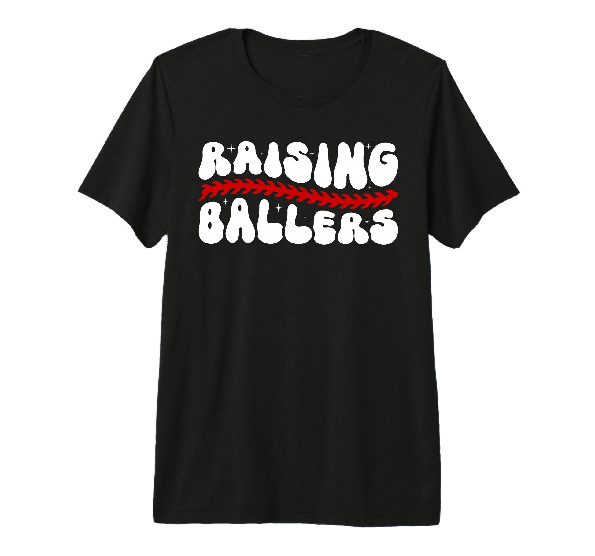Raising Ballers Groovy Baseball T-Shirt - Graphic Print for Adults - T-Shirt, Sweatshirt, Hoodie