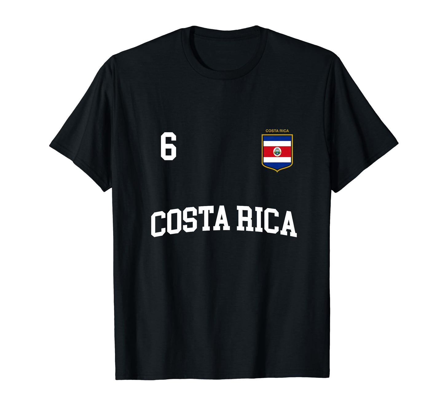 Costa Rica Team Sports Number 6 Soccer T-Shirt - Novelty Apparel Men Women - T-Shirt, Sweatshirt, Hoodie