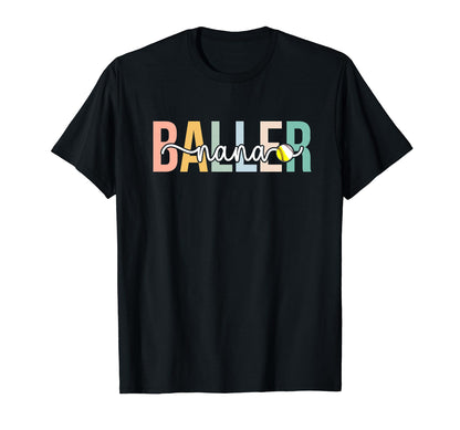 Baller Nana Boho Softball Baseball T-Shirt - Aesthetic Graphic Men Women - T-Shirt, Sweatshirt, Hoodie