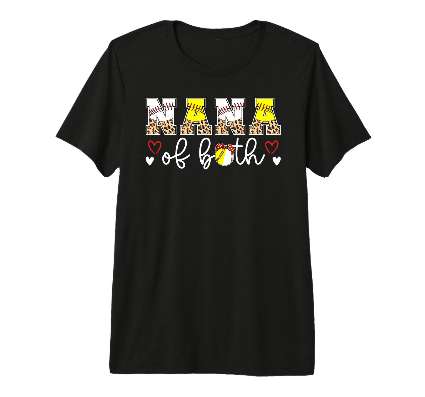 Nana Both Leopard Baseball Softball Nana T-Shirt - Unique Graphic Unisex - T-Shirt, Sweatshirt, Hoodie